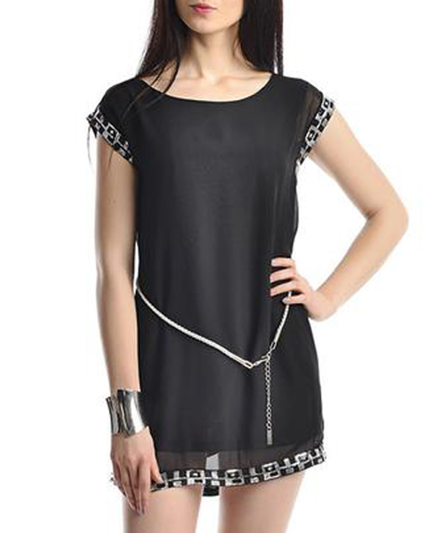 Black & silver-tone trim mini dress Sale - zibi london