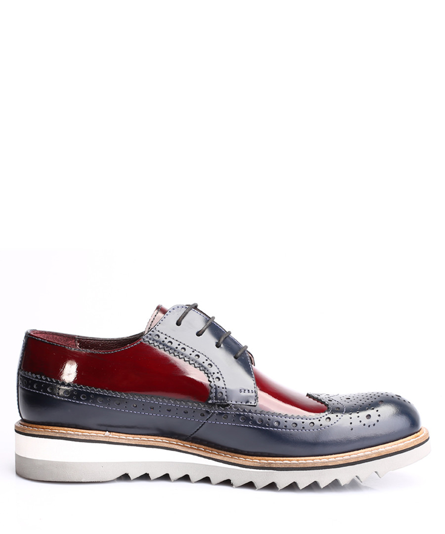 Dark blue & red patent leather shoes Sale - deckard