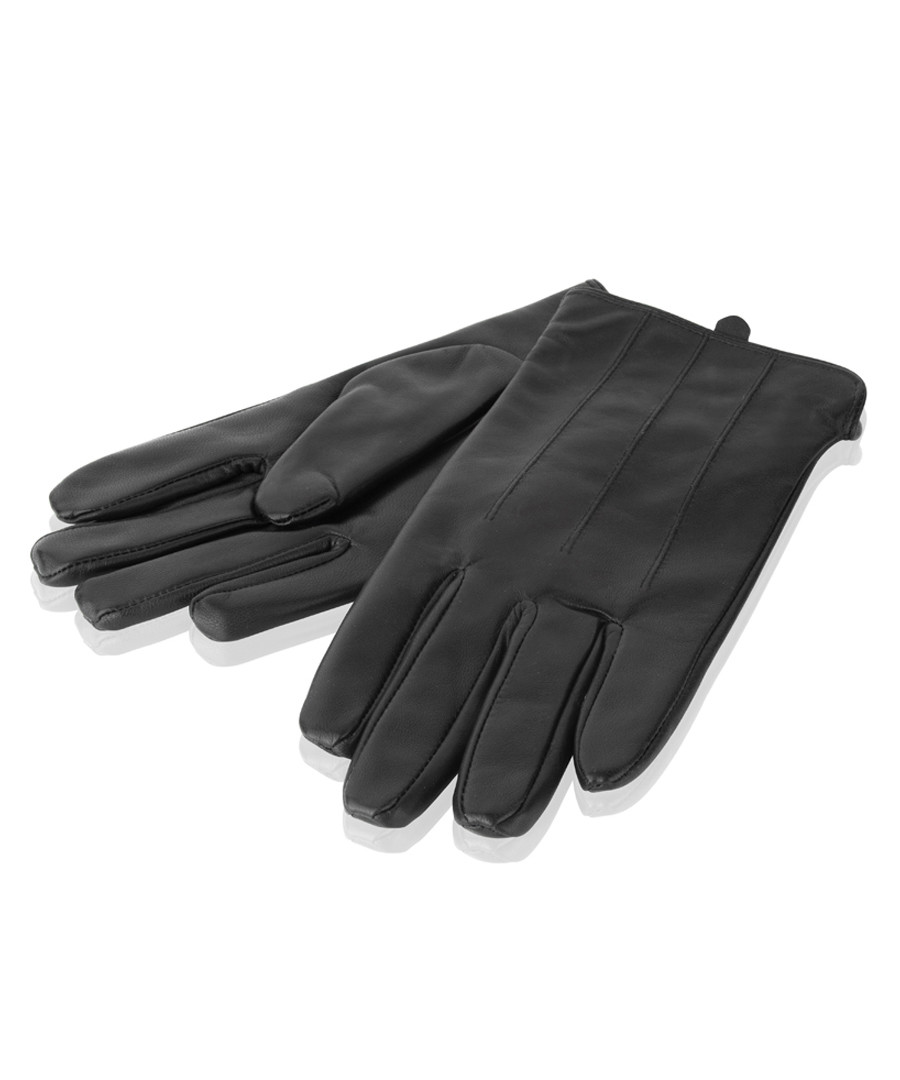 Black leather stitch gloves Sale - woodland leather