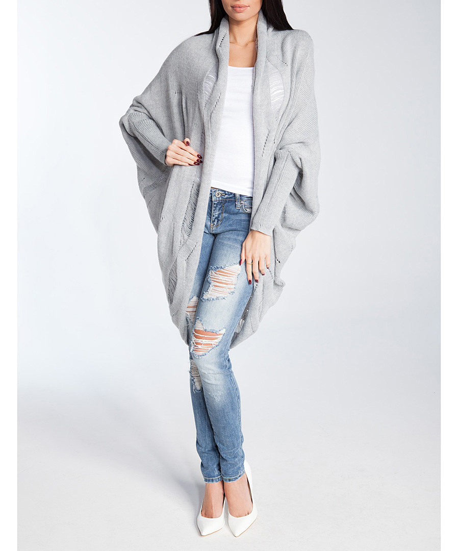 Ash mid length panel knit cardigan Sale - fobya