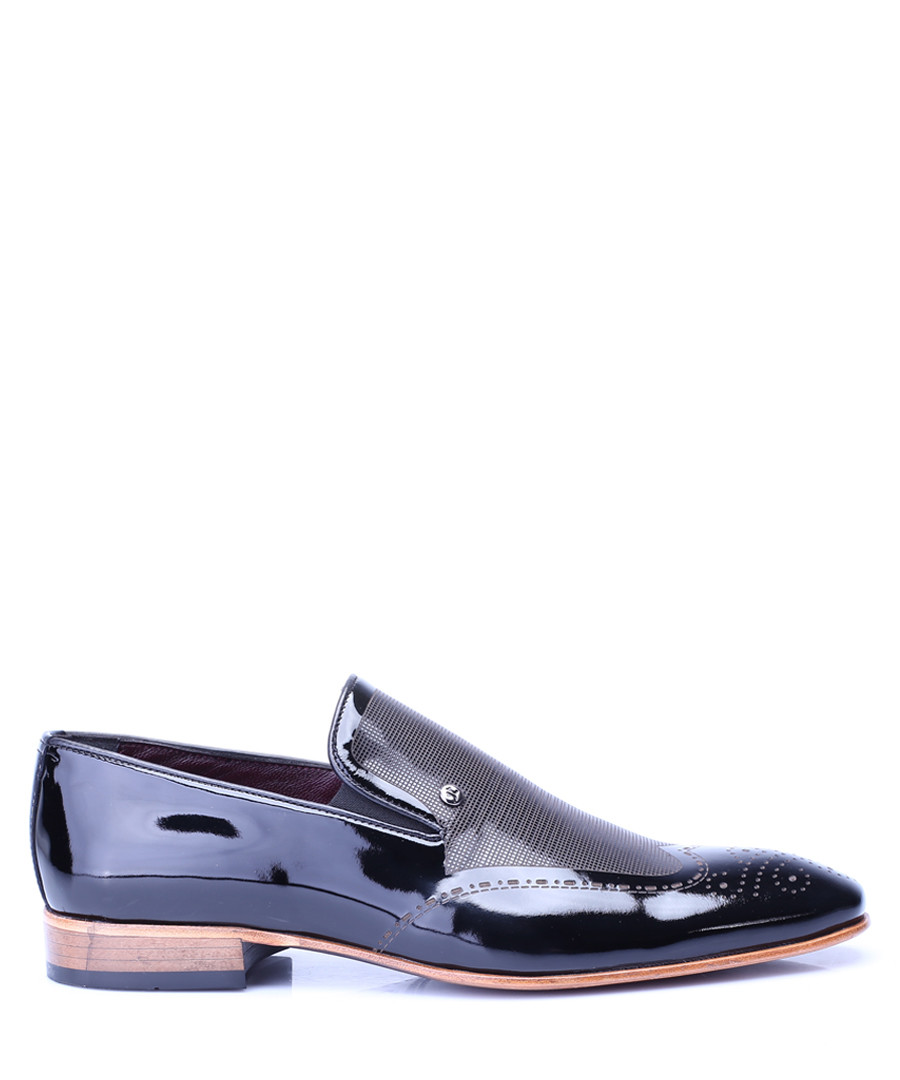 Black leather slip-on loafer shoes Sale - s baker