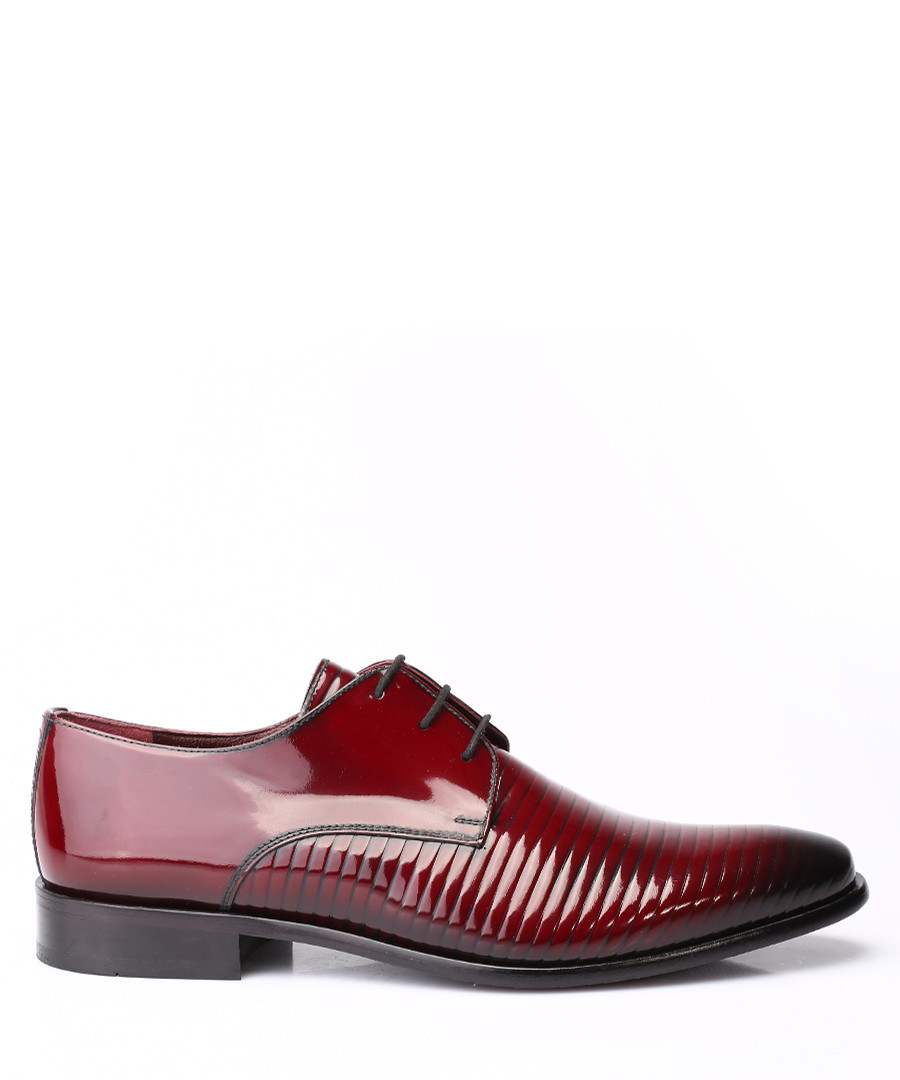 Bordeaux leather ribbed Derby shoes Sale - s baker