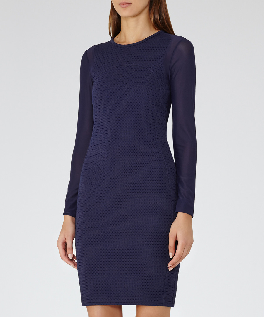 Indigo long-sleeve bodycon dress Sale - Reiss