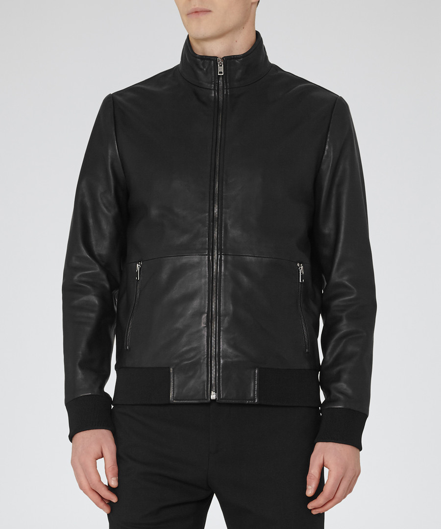 Men's Blaze black leather jacket Sale - Reiss