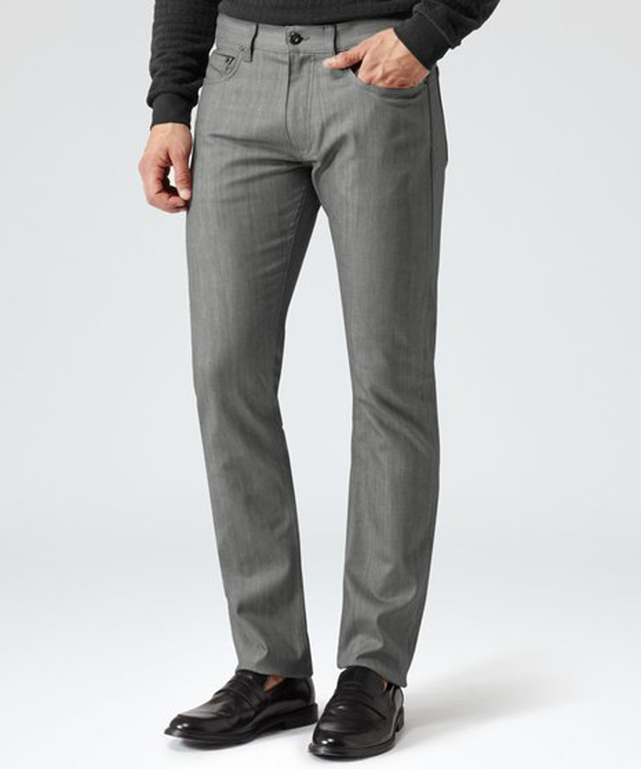 Men's Slater grey cotton blend trousers Sale - Reiss