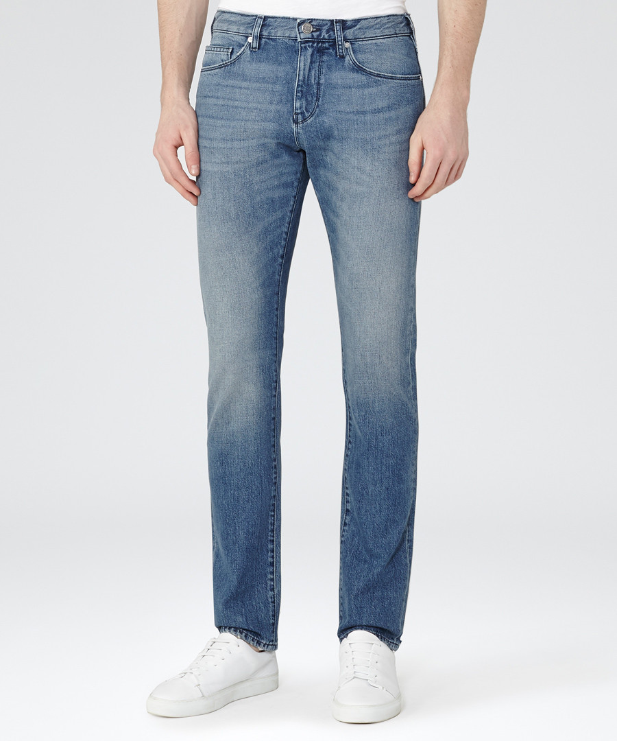 Men's Gunther blue cotton blend jeans Sale - Reiss