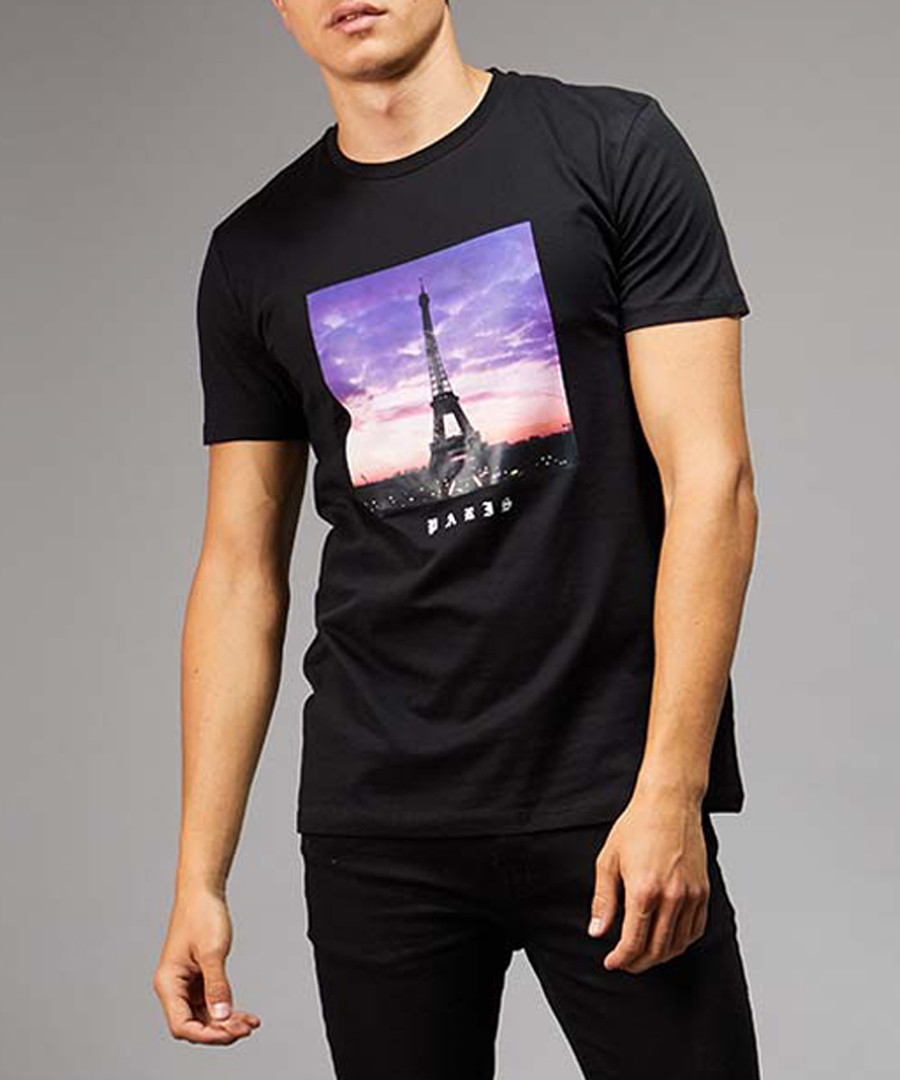 Paris black print pure cotton T-shirt Sale - criminal damage double x