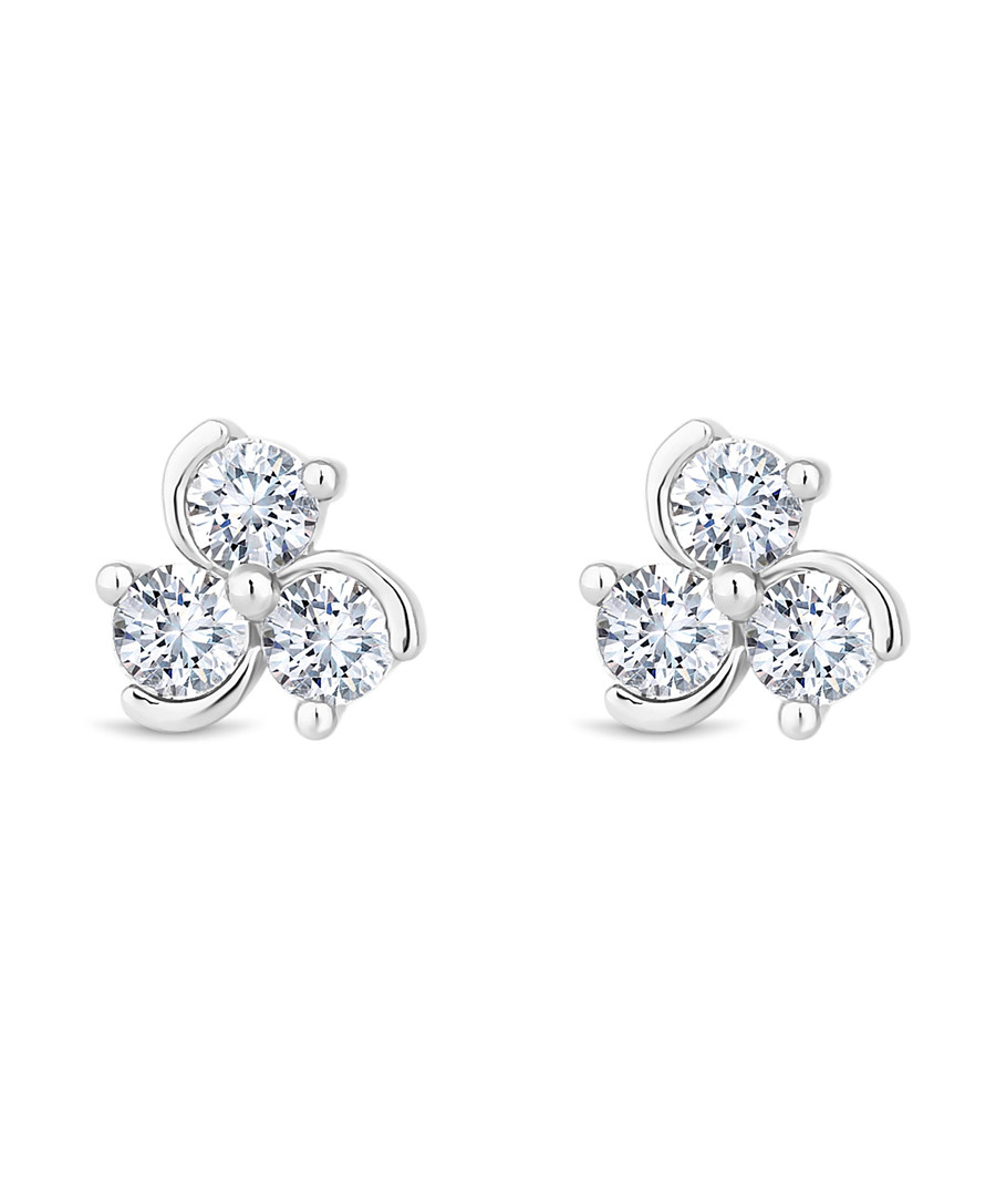14ct white gold-plated swirl studs Sale - diamond style