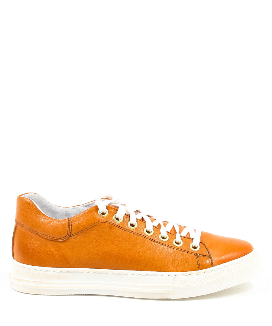 Orange leather sneakers Sale - v italia by versace 1969 abbigliamento sportivo srl milano italia