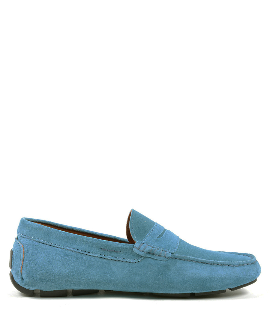 Men's Blue leather moccasins Sale - v italia by versace 1969 abbigliamento sportivo srl milano italia