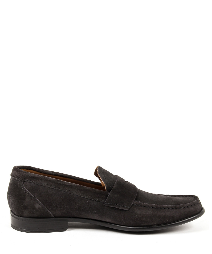 Men's Dark grey leather moccasins Sale - v italia by versace 1969 abbigliamento sportivo srl milano italia