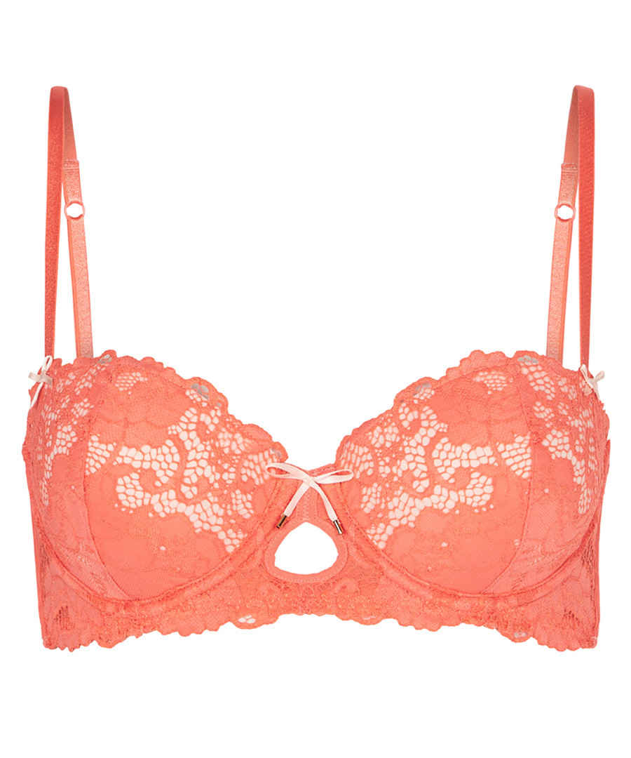 Made In Eden coral lace balconette bra Sale - Heidi Klum Intimates