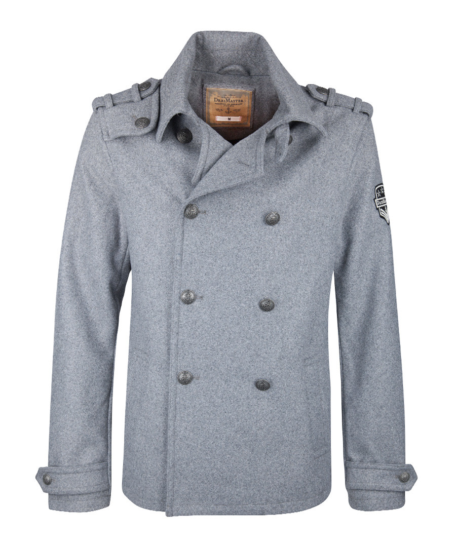 Men's grey wool blend duffle coat Sale - DreiMaster