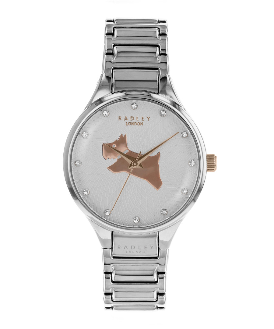 Silver-tone steel dog motif link watch Sale - radley london