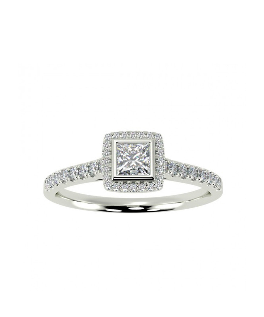 9ct white gold & diamond square ring Sale - Buy Fine Diamonds