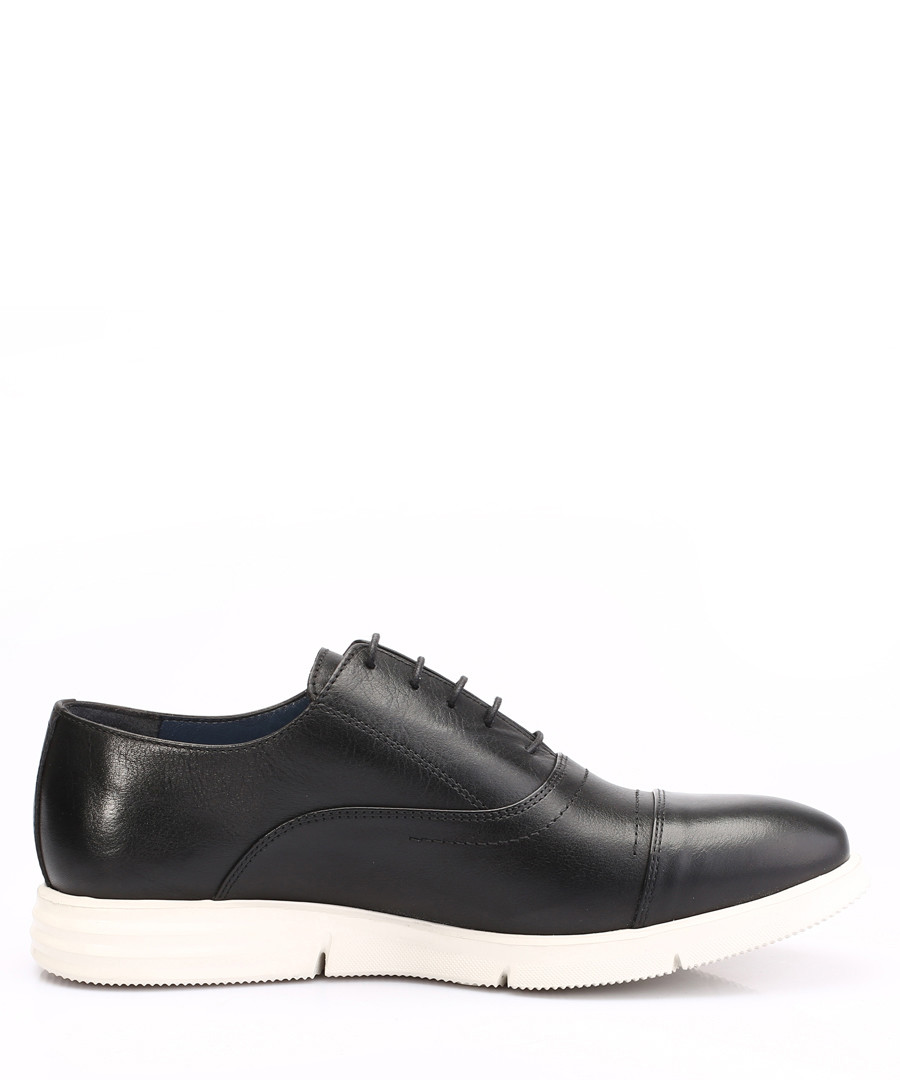 Black leather contrast sole lace-ups Sale - Eskina