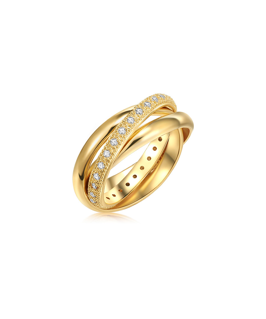 Gold-plated & crystal triple band ring Sale - runway