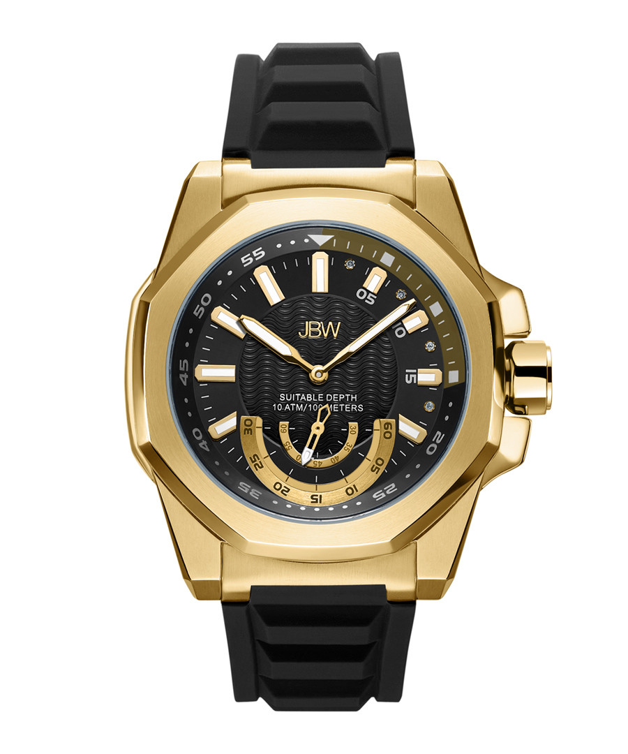 Delmare 18k gold-plated & black watch Sale - jbw