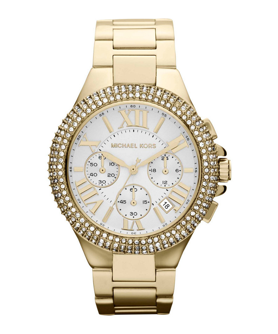 Camille gold-tone & crystal bezel watch Sale - michael kors