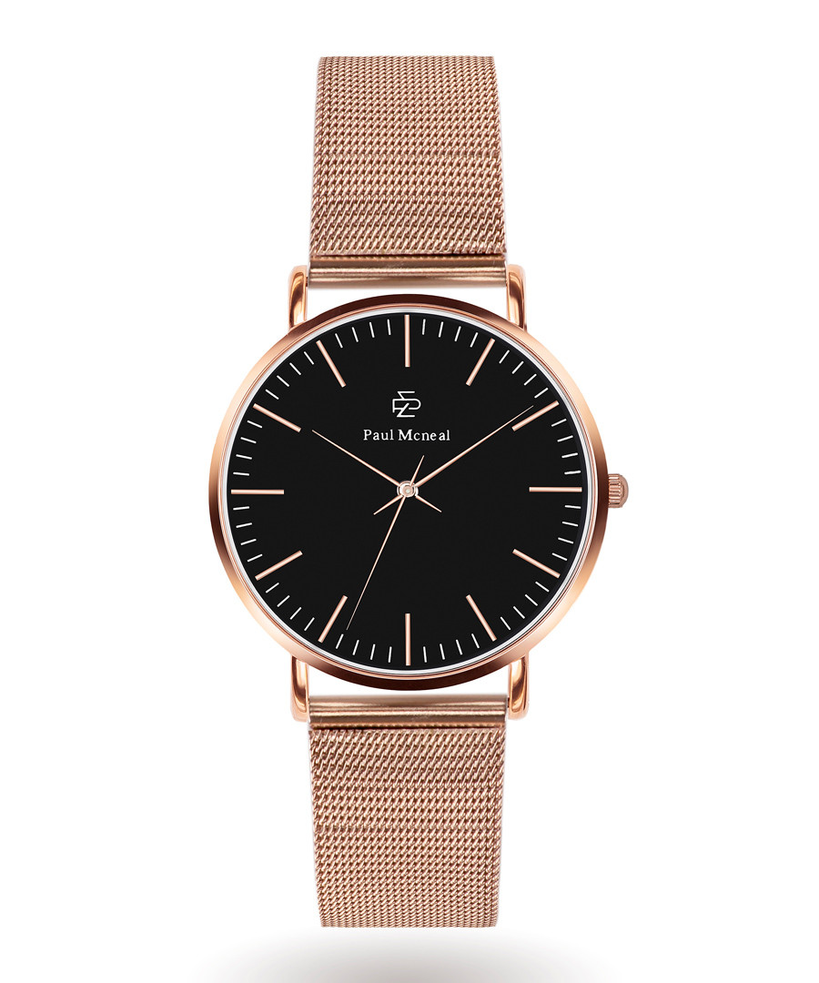 Rose gold-tone steel mesh strap watch Sale - Paul McNeal