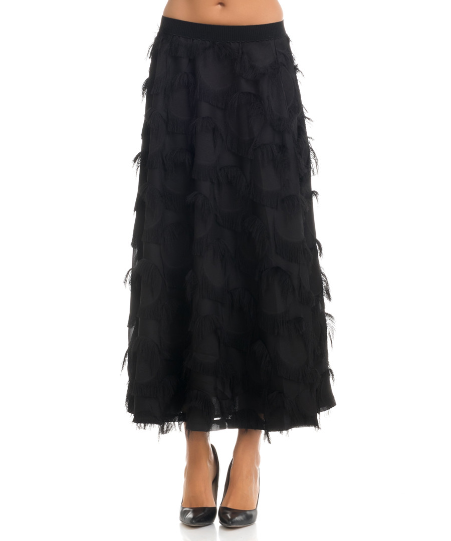 Black mesh detail maxi skirt Sale - tantra