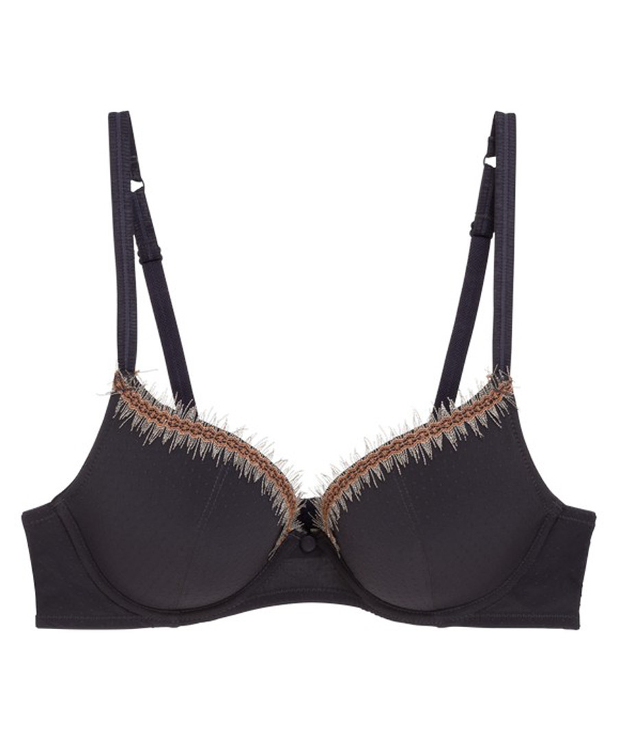 Willow navy blue & grey push up gel bra Sale - lingadore lingerie