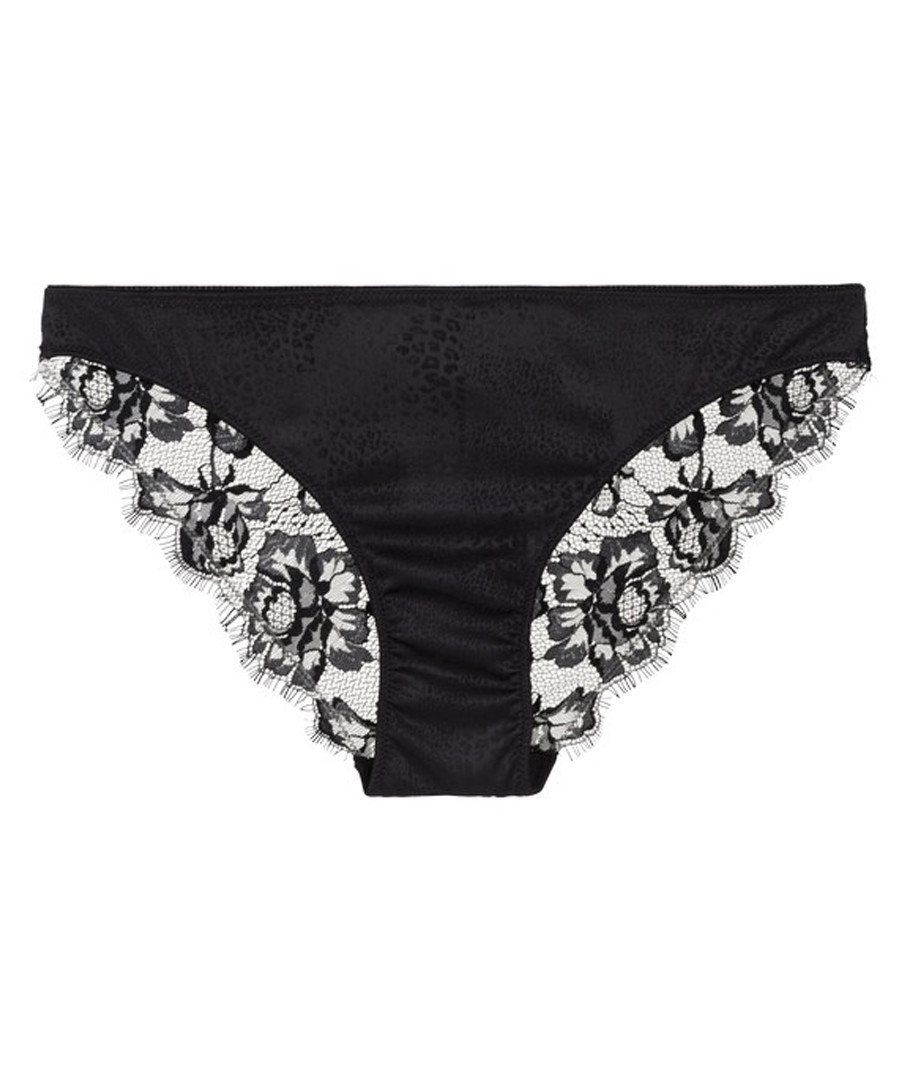 Pleasure black lace briefs Sale - moments by lingadore