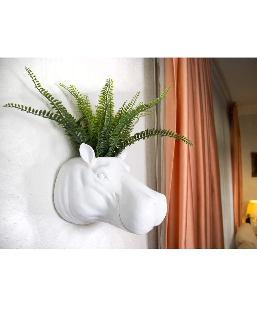 White hippo flower pot Sale - Walplus