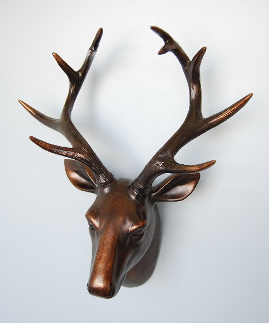 Copper-tone deer head wall decoration Sale - Walplus