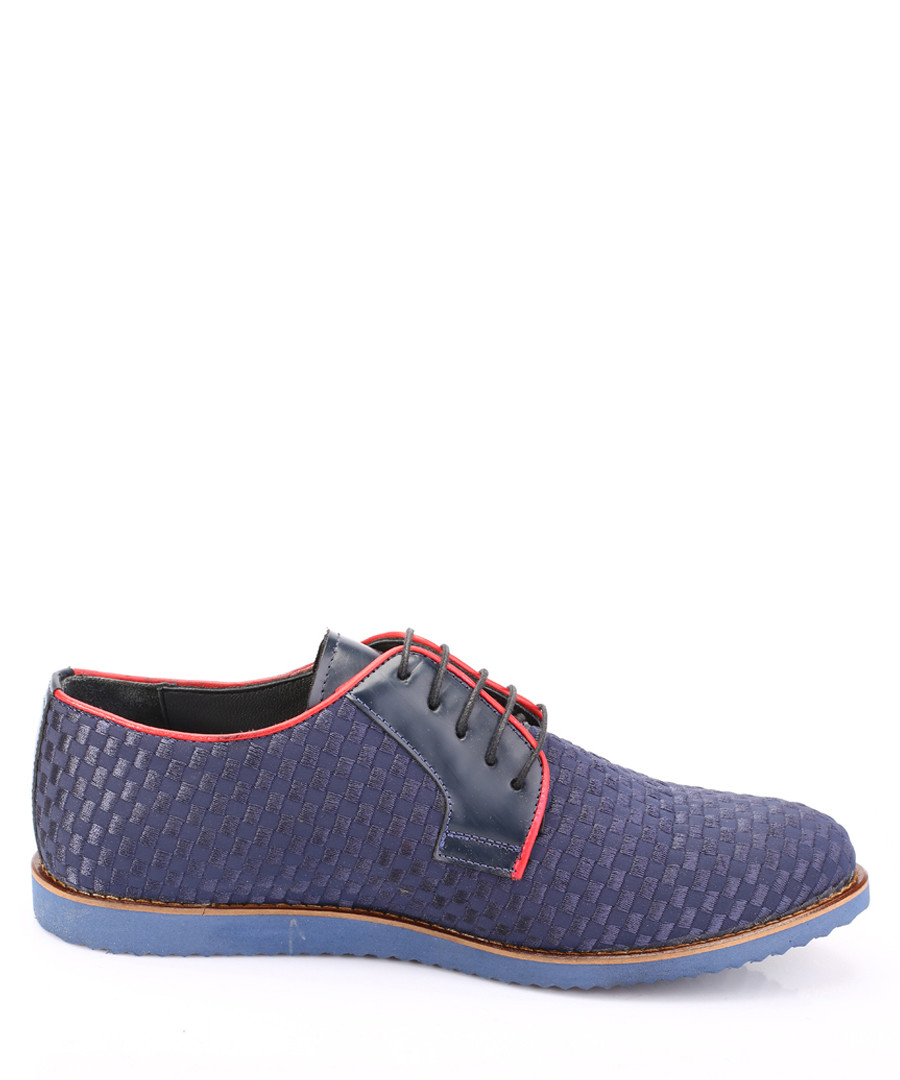 Blue leather textured shoes Sale - s baker