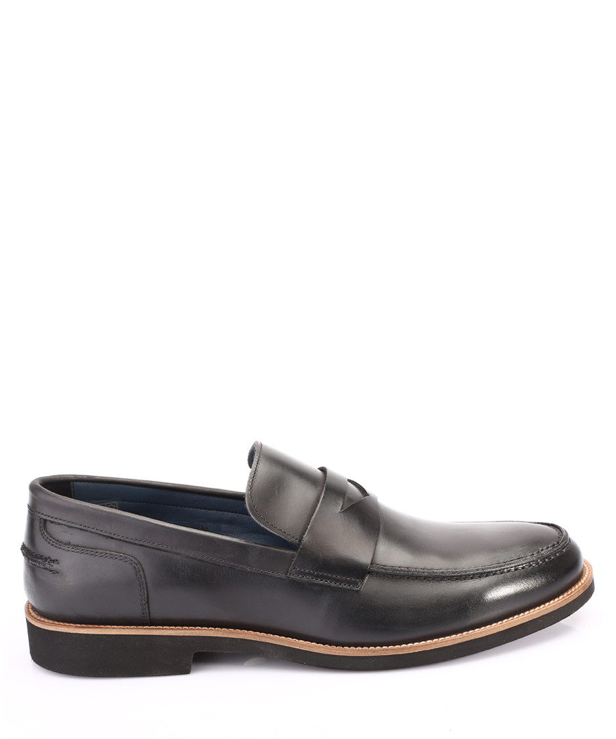 Black leather loafers Sale - s baker