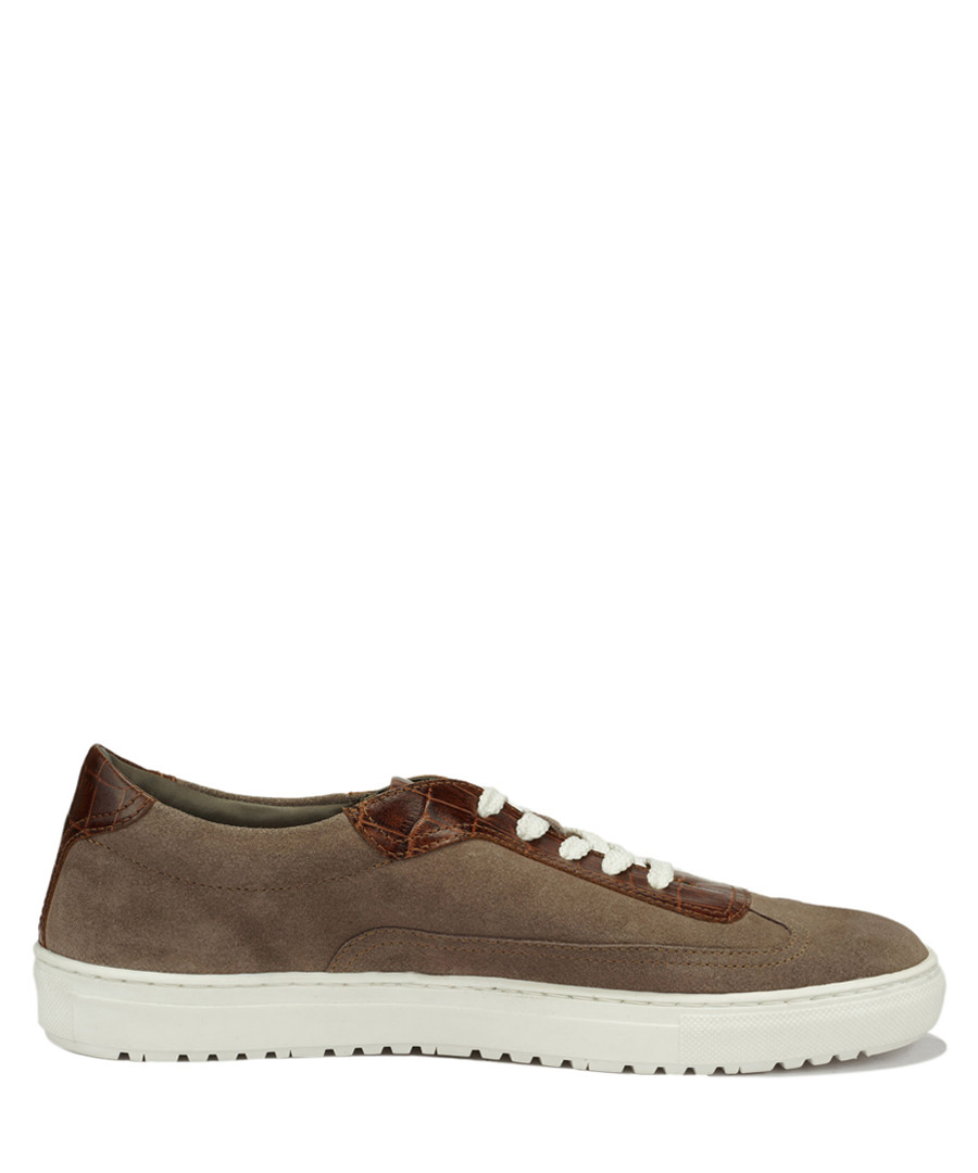 Fedele taupe suede lace-up sneakers Sale - Roberto Renzo