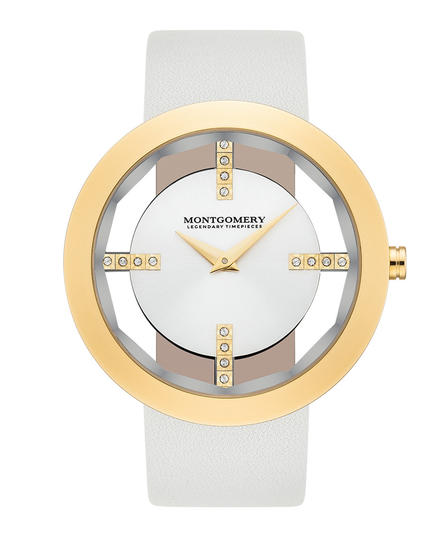 Bristol grey & gold-tone leather watch Sale - montgomery