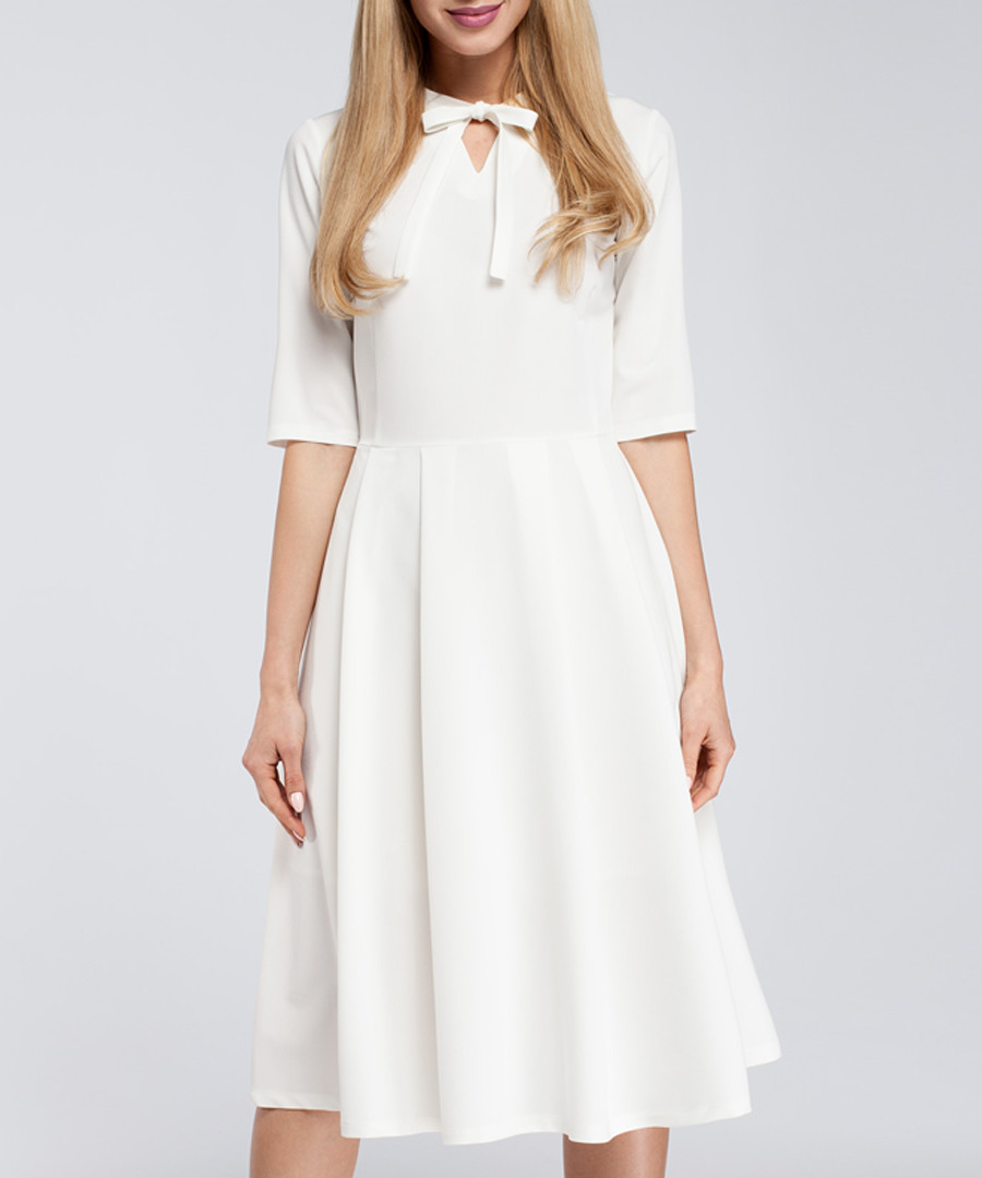 Ecru bow detail dress Sale - made of emotion