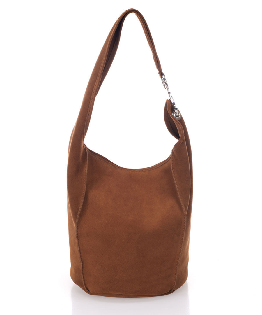 Tan brown suede shoulder bag Sale - zoe & noe