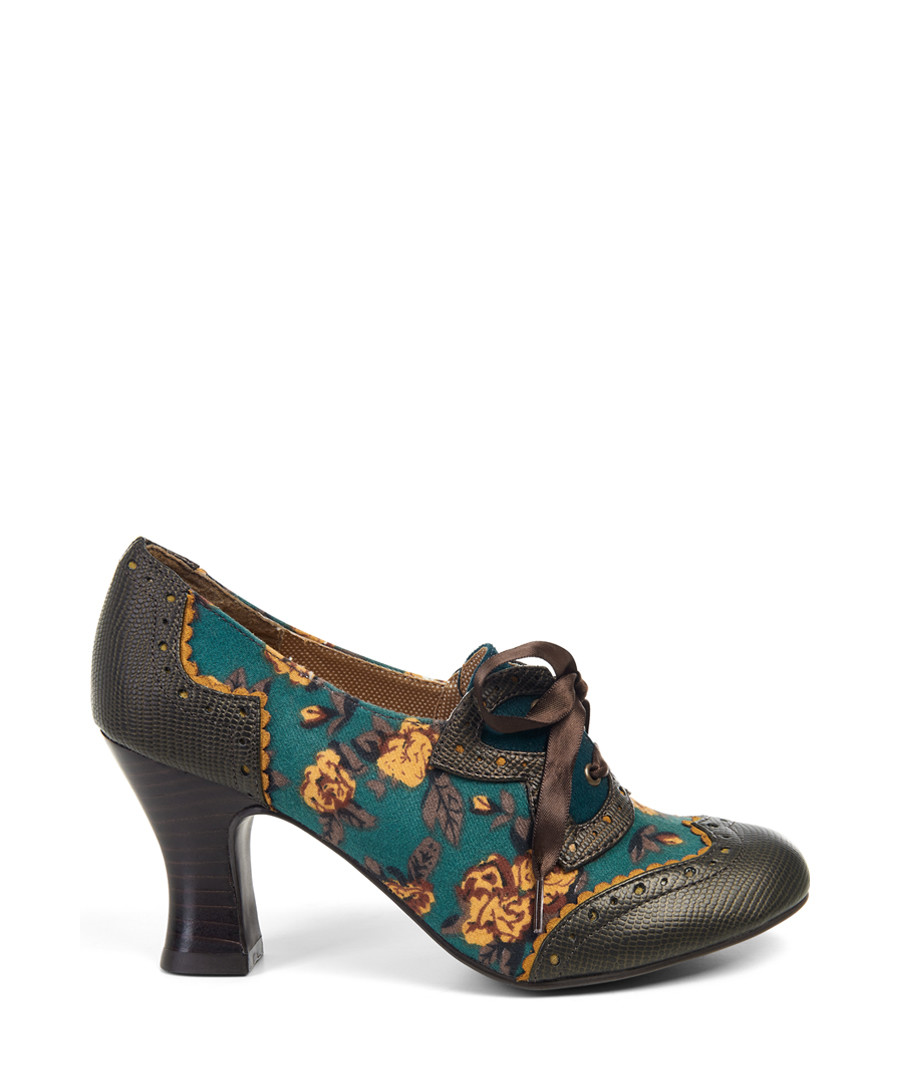 Daisy teal & mustard lace-up heels Sale - ruby shoo