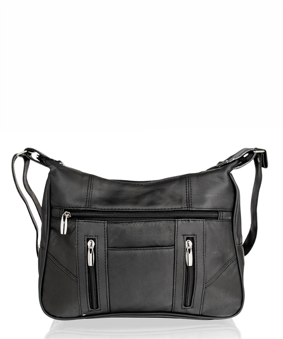 Black leather zipped shoulder bag Sale - lorenz