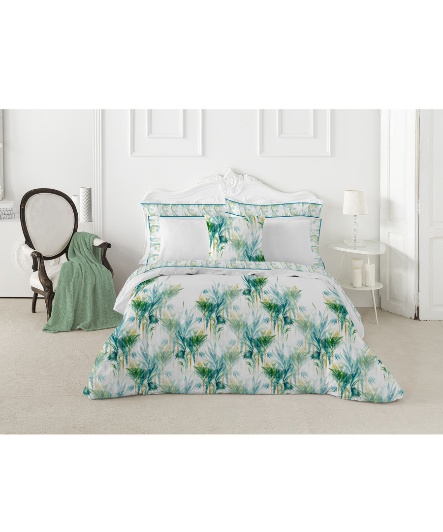 Tropical green cotton double duvet set Sale - pure elegance