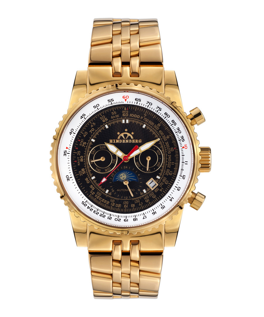 Air Fighter gold-tone steel watch Sale - hindenberg