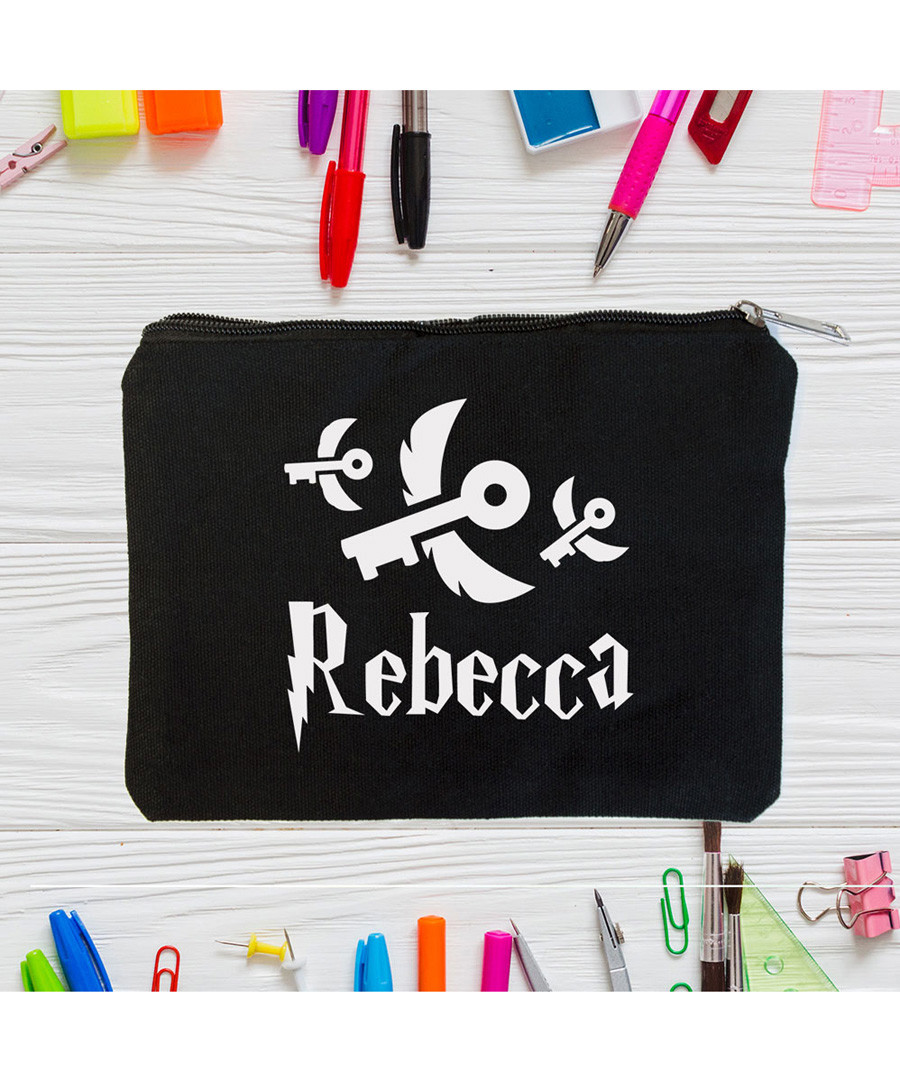 Black cotton keys personalised pouch Sale - Personalised Gifts Market