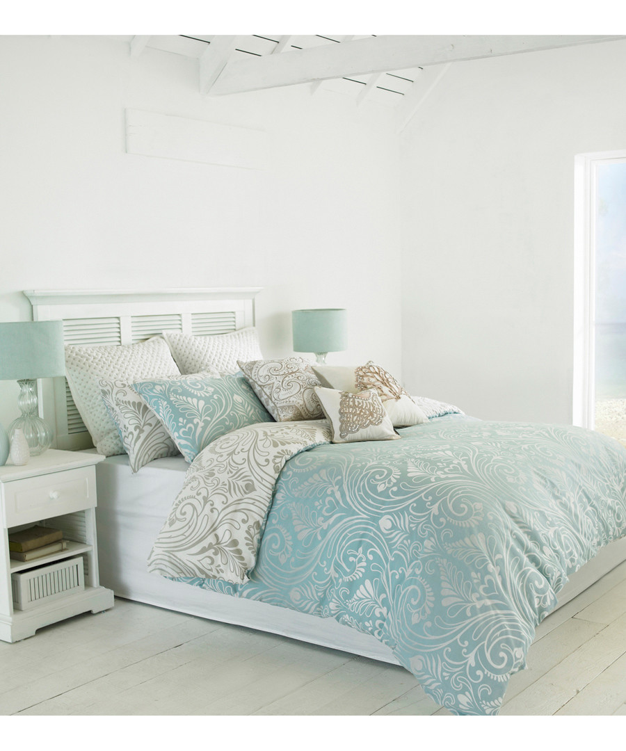 Chatsworth blue cotton s.king duvet set Sale - riva paoletti