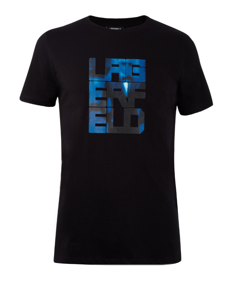 Black & blue cotton logo T-shirt Sale - Lagerfeld