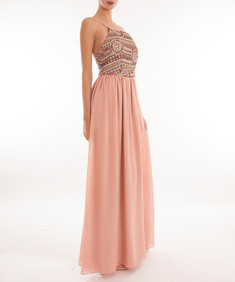 Blush sequin detail strappy maxi dress Sale - D. Anna