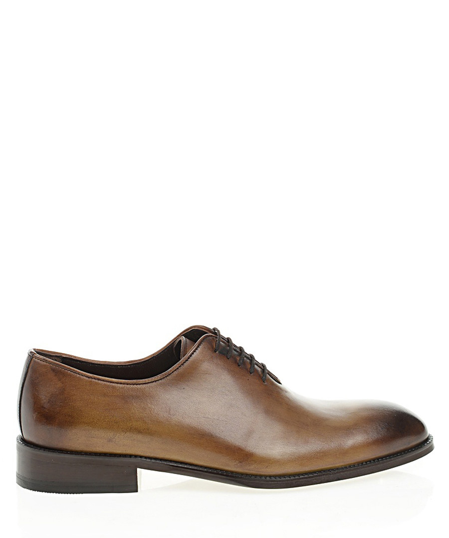 Walnut brown leather Oxford shoes Sale - Bramosia