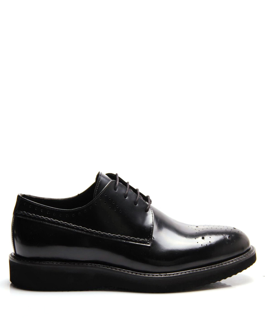 Black leather platform formal shoes Sale - REPRISE