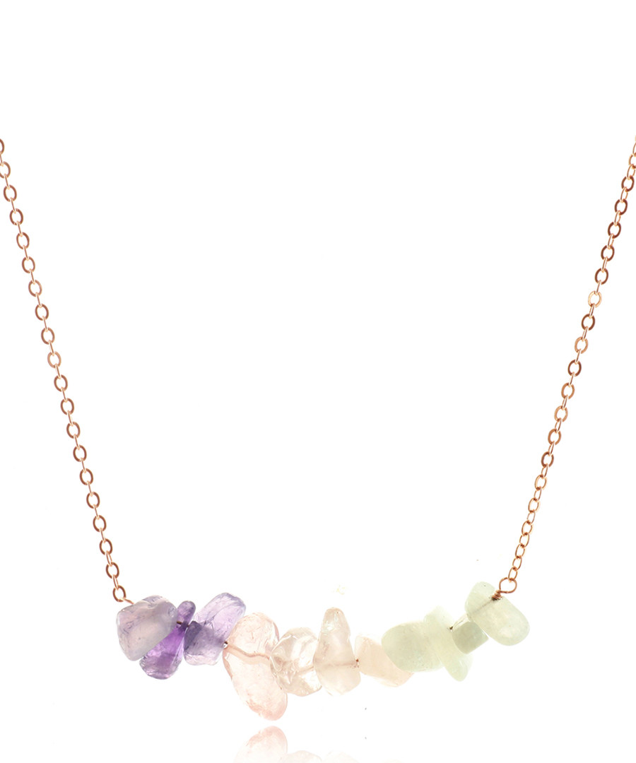 Moonstone 14ct rose gold-plated necklace Sale - fleur envy gaia