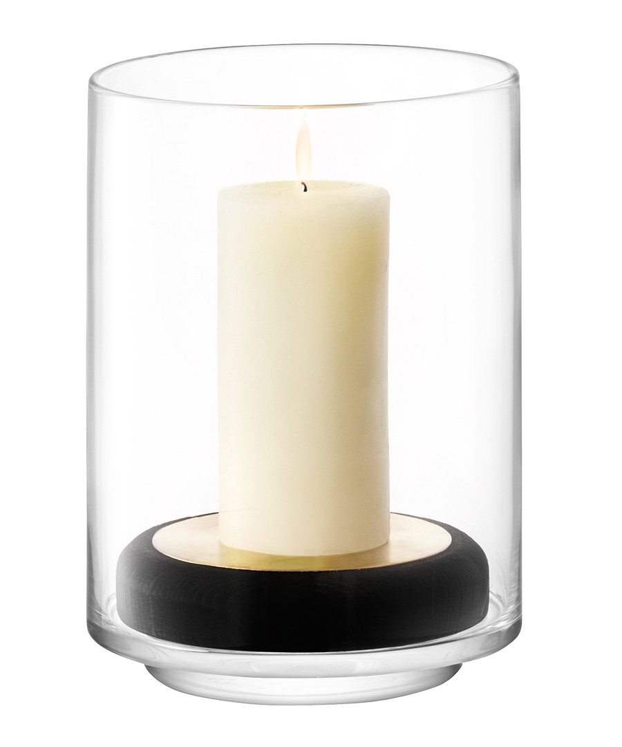 2pc Disc glass lantern & stand 24cm Sale - lsa