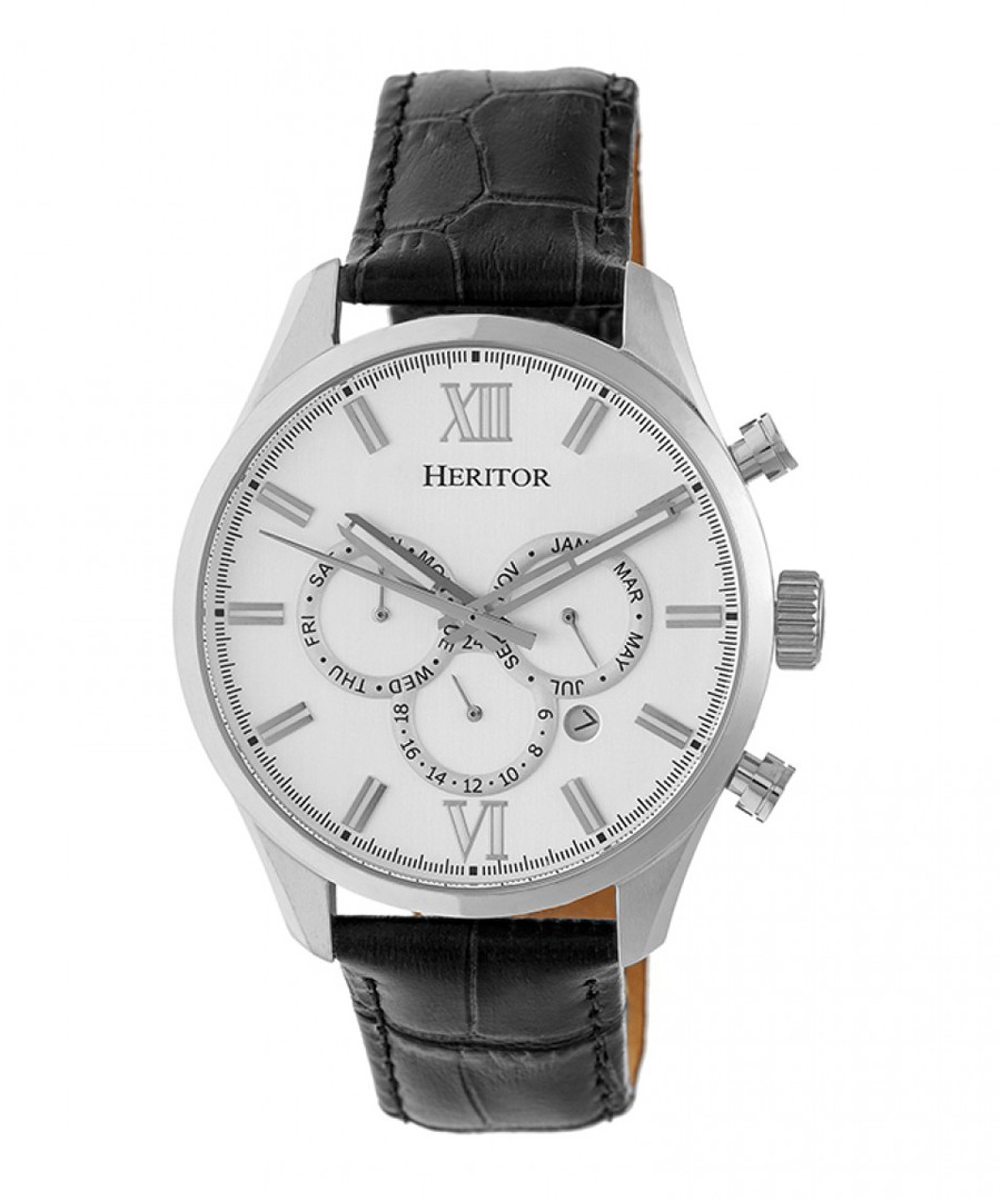 Benedict black leather watch Sale - heritor automatic