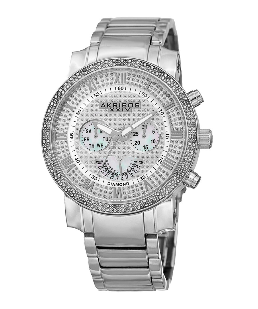 Silver-tone steel & crystal watch Sale - Akribos XXIV