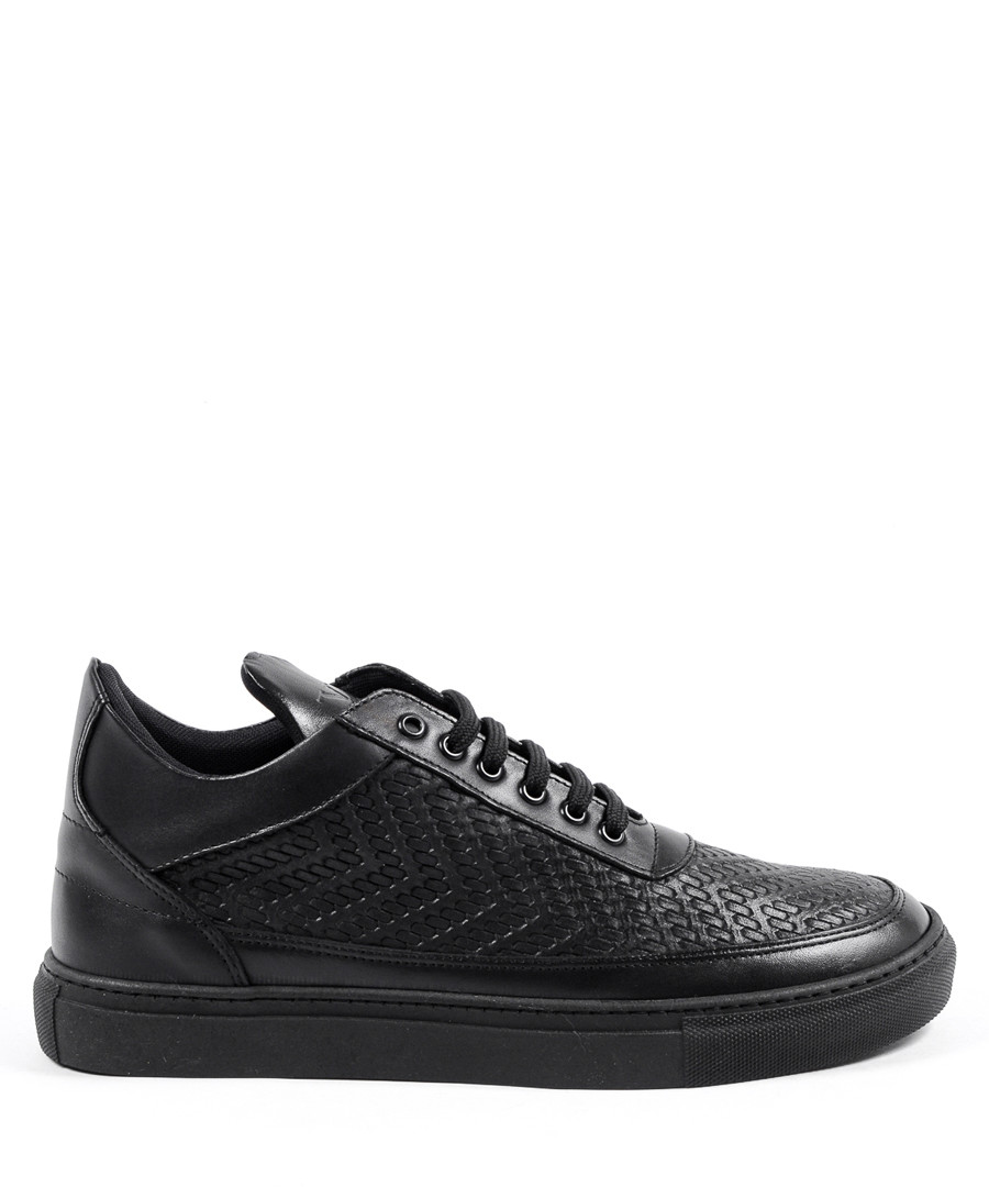 Black leather print sneakers Sale - v italia by versace 1969 abbigliamento sportivo srl milano italia